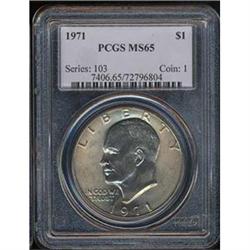1971 Eisenhower Dollar $1 PCGS MS65