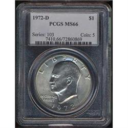 1972-D Eisenhower Dollar $1 PCGS MS66