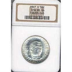1947-S BTW Silver Commemorative NGC MS66