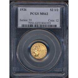 1926 2.5 Gold Indian PCGS MS62 Coin