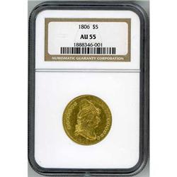 1806 $5 Draped Bust NGC AU55