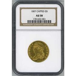 1807 $5 Capped Bust NGC AU58
