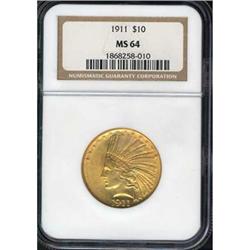1911 $10 Indian Head NGC MS65
