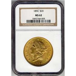 1894 $20 Liberty Head NGC MS62