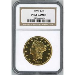 1906 $20 Liberty Head NGC PR64 Cameo