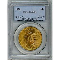1926 $20 St. Gauden PCGS MS64