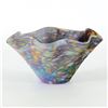 Image 1 : Glass Eye Studios, "Mini Wave Bowl (Slate)" Hand Blown Glass Sculpture (Second).