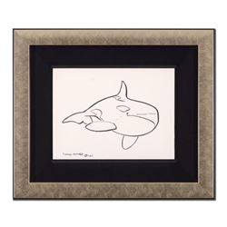 Wyland, "Orca" Framed Original Sketch, Hand Signed with Certificate of Authenticity.