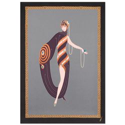 Erte (1892-1990), "Pearls and Emeralds" Limited Edition Serigraph, Numbered and Estate Signed with C