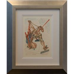 Salvador Dali- Original Color Woodcut on B.F.K. Rives Paper "Hell Canto 28"