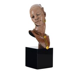 Thomas Blackshear, "Romance" Limited Edition Mixed Media Sculpture on Marble Base, Numbered with Cer