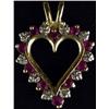 Image 1 : 14K Ruby and Diamond Heart Pendant