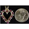 Image 2 : 14K Ruby and Diamond Heart Pendant