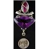 Image 2 : Amethyst Rhodacrosite and Topaz Pendant