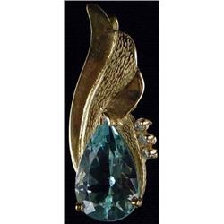 Aquamarine and Diamond Pendant