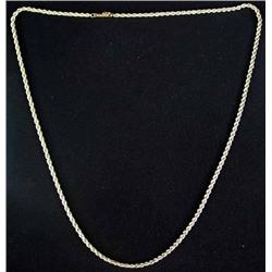 Italian 14K Gold Solid Rope Necklace