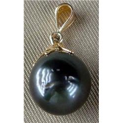 Black Pearl Pendant, 14K