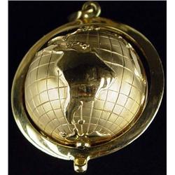 14K Gold Globe Pendant