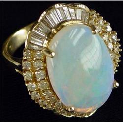Diamond and Opal Dinner Ring