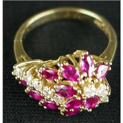 Ruby and Diamond Cocktail Ring