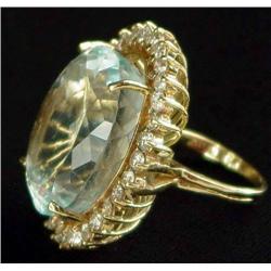 Aquamarine and Diamond Dinner Ring