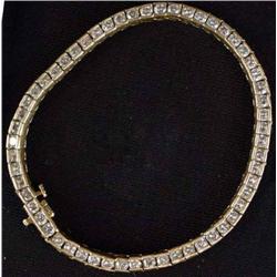 Gold and Diamond Tennis Bracelet