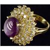 Image 1 : 14K Star Ruby and Diamond Ring