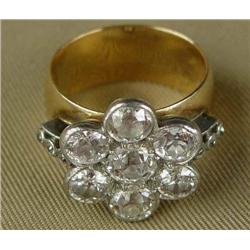 Gold and Diamond Cluster Ring