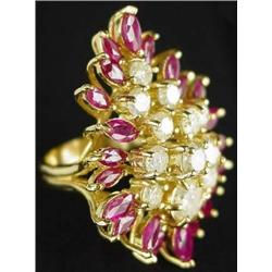 Ruby and Diamond Cocktail Ring