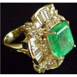 Emerald and Diamond Cocktail Ring
