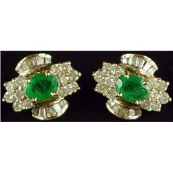 Emerald and Diamond Earrings