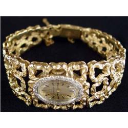 Omega Watch, 14K and Diamonds