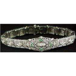 Filigree Link Bracelet with Diamonds