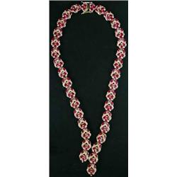 14K Ruby and Diamond Necklace