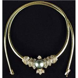 Tahitian Pearl and Diamond Necklace