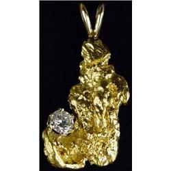 Alaskan Nugget and Diamond Pendant