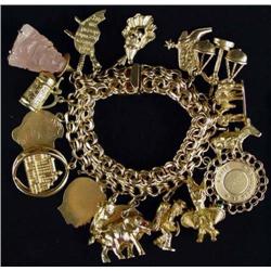 14K Charm Bracelet - 16 Charms
