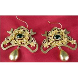 14K and 18K with Obsidian Earrings