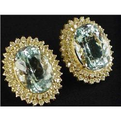 Diamond and Aquamarine Earrings