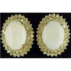 Opal and Diamond Earrings