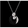 Image 1 : 0.25 ctw Diamond Pendant with Chain - 14KT White Gold