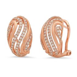 14k Gold 0.56CTW Diamond Earrings, (SI)