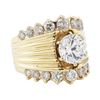 Image 1 : 5.40 ctw Cubic Zirconia and Diamond Ring - 14KT Yellow Gold