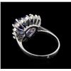 Image 3 : 4.27 ctw Tanzanite and Diamond Ring - 14KT White Gold