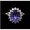 Image 2 : 5.4 ctw Tanzanite and Diamond Ring - 14KT White Gold