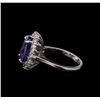 Image 3 : 5.4 ctw Tanzanite and Diamond Ring - 14KT White Gold