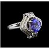 Image 1 : 2.73 ctw Tanzanite and Diamond Ring - 18KT White Gold