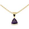 Image 1 : 1.50 ctw Amethyst Solitaire Pendant with Chain - 14KT Yellow Gold