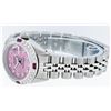 Image 6 : Rolex Ladies Stainless Steel Pink Stamp Diamond & Ruby Datejust Wristwatch