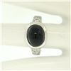 Image 7 : 18K White Gold Oval Bezel Set Black Onyx Burnish Set Diamond Bubble Ring